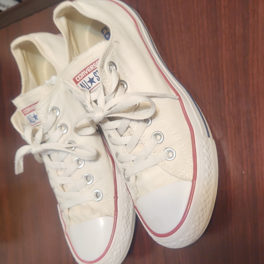 Converse All Star Off-White Sneakers with Red Trim